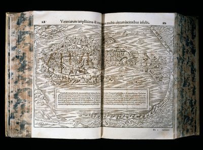 Benátky, ilustrace z Cosmographia, Sebastian Munster (1488-1552), dřevoryt, 31x22 cm, tisk H. Petri, Basilej od Sebastian Munster
