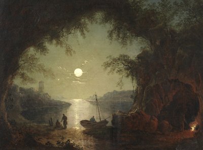 A Moonlit Cove (olej na plátně) od Sebastian Pether