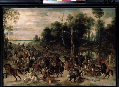 Útok kavalérie, kolem 1615 (olej na dřevě) od Sebastian Vrancx