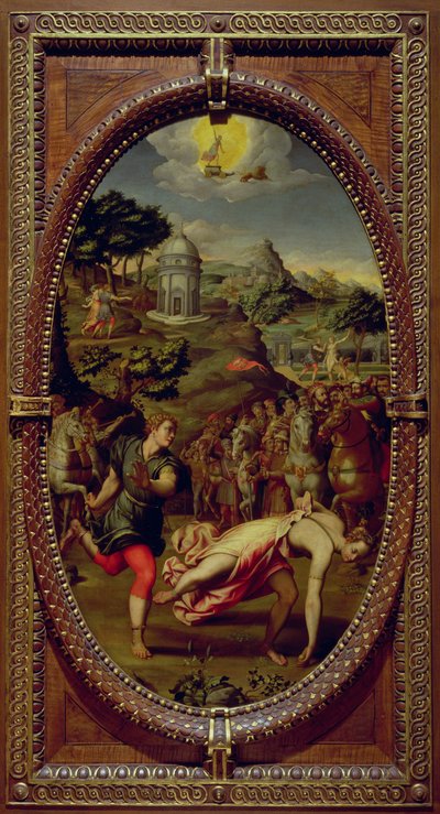 Atalanta a Hippomenes, 1572 (olej na břidlici) od Sebastiano Marsili