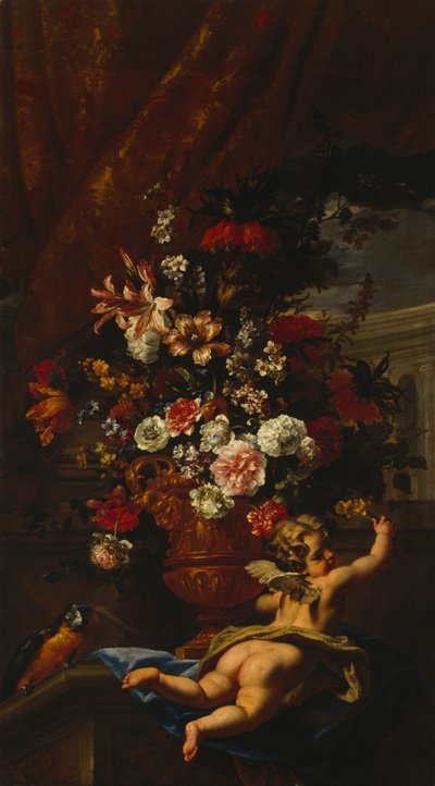 Amor und Blumen von Sebastiano & Monnoyer J-B (1636-99) Ricci