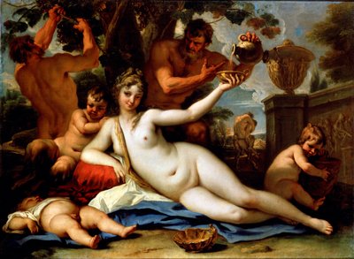 Bacchante a Satyrs, c1713 od Sebastiano Ricci