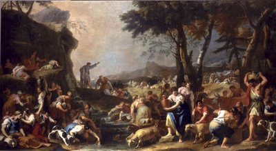Mojžíš nechává vytékat vodu ze skály, 1725-26 od Sebastiano Ricci