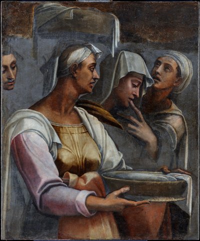 Navštívení - Tři postavy od Sebastiano del (c.1485-1547) Piombo
