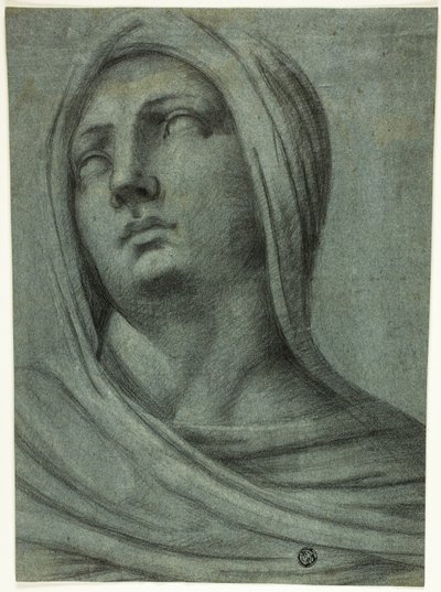 Hlava a ramena zahalené ženy od Sebastiano del Piombo