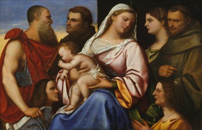 Madona s dítětem se svatými a dárci. od Sebastiano del Piombo
