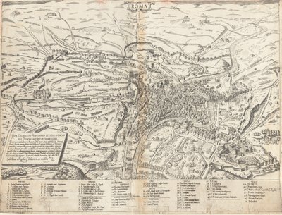 Topografická mapa moderního Říma od Sebastiano di Re after Giovanni Antonio Dosio