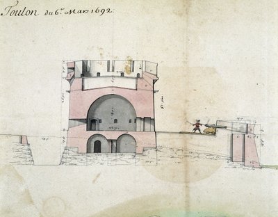 Fortification de Toulon by Vauban dne 06.03.1692 od Sebastien Le Prestre de Vauban
