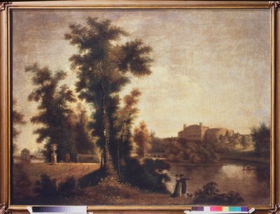 Krajina poblíž Petrohradu. Obraz Semjon Fjodorovič Ščedrin (Semion Ščedrin) (1745-1804), olej na plátně od Semen Fedorovich Shchedrin
