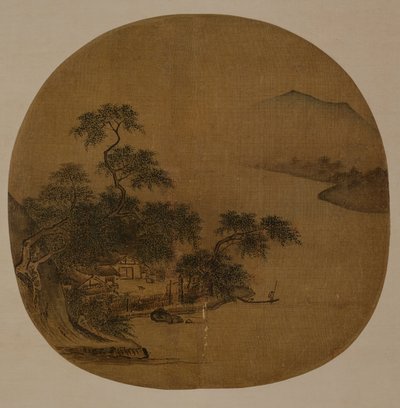 Riverside Retreat, cca 1250 (inkoust a barva na hedvábí) od Sen Xia