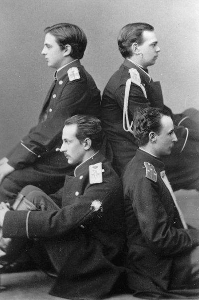 Velkovévodové Alexandr Alexandrovič a Vladimir Alexandrovič z Ruska, c1870-c1875 od Sergei Lvovich Levitsky