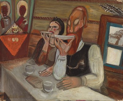 Pití čaje od Sergei Yurevich Sudeikin