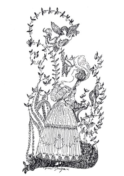 Ilustrace k eseji Modrá růže od S. Makovského, 1907 od Sergei Yurievich Sudeykin