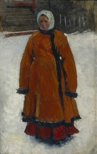 Dívka v červeném kožichu, 1903-1906 od Sergej Vasilevic Ivanov