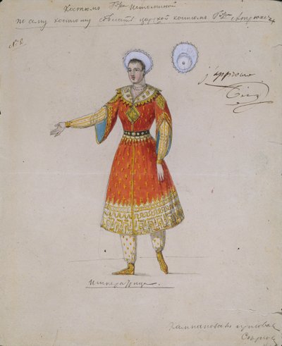 Návrh kostýmů pro balet Carina Syuyumbeki od A. Blanche, 1832 od Serkov