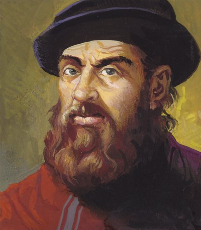 Ferdinand Magellan (kvaš na papíře) od Severino Baraldi