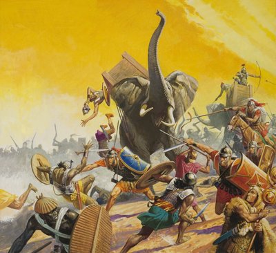 Hannibal a Scipio (kvaš na papíře) od Severino Baraldi