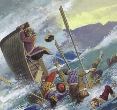 Richard Chancellor, vržený do rozbouřeného moře. od Severino Baraldi