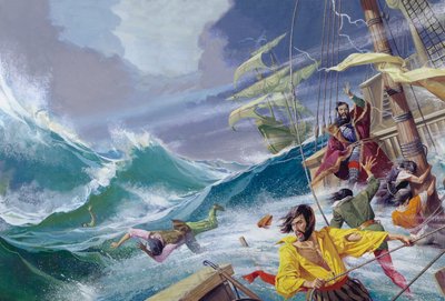 Vasco da Gama na cestě do Indie (kvaš na papíře) od Severino Baraldi