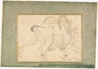 Velbloud a ženich, jednostránková ilustrace, c. 1545-1576. od Shaykh Muhammad