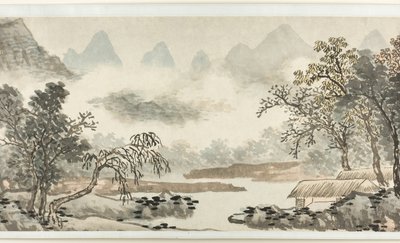Mraky nad řekou před deštěm 溪雲欲雨圖 od Shen Zhou