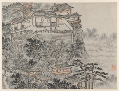 Dvanáct pohledů na Tiger Hill, Suzhou: Terasa pěti mudrců od Shen Zhou