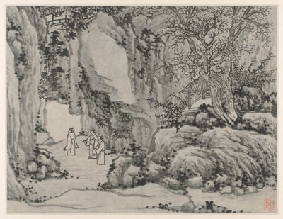 Dvanáct pohledů na Tiger Hill, Suzhou: The Sword Spring, Tiger Hill, po roce 1490. od Shen Zhou