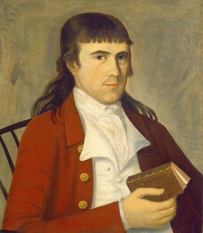 Portrét muže v červeném, c. 17851790. od Sherman Limner