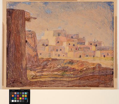 Indian Village, cca 1928 (monotyp na papíře) od Sherman Trease