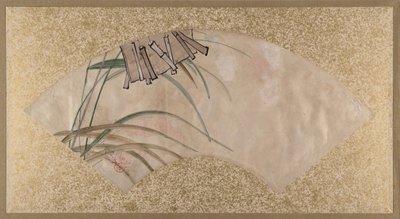 Květy růžové a bílé a Listy, klapky, konec 19. století. od Shibata Zeshin