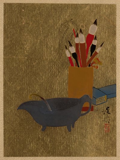 Konvice a krabice se štětci, 1882. od Shibata Zeshin