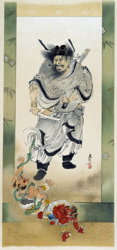 Shoki a démoni. Samomalba Shibata Zeshin od Shibata Zeshin