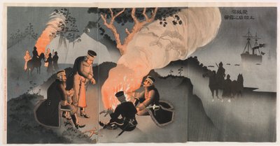 Bivak po přistání v zátoce Rongcheng od Shinohara Kiyooki