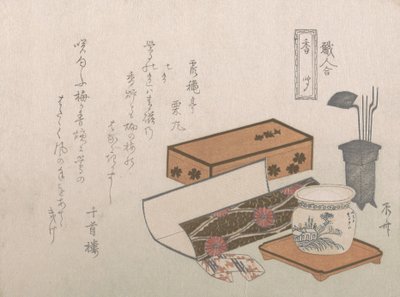 Nádobí pro obřad kadidla, “Incense Master” Kogiki, ze série An Arra..., ca. 10. léta 19. století. od Shinsai