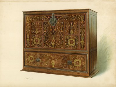 Kabinet vykládaný intarziemi, majetek sira George Donaldsona (chromolitho) od Shirley Charles Llewellyn Slocombe