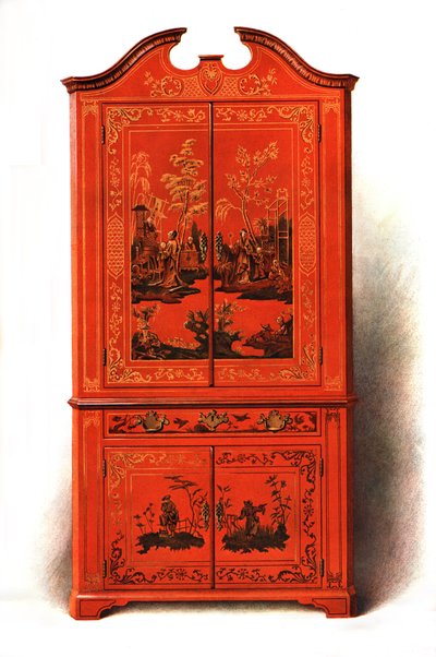 Červený lak kabinet, 1907 1908. od Shirley Charles Llewellyn Slocombe