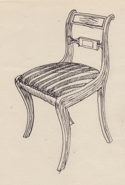 Židle s pruhovaným sedákem, 1951. od Shirley Markham