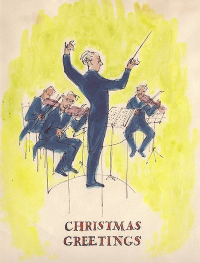 Dirigent a orchestr, vánoční přání, 1952. od Shirley Markham