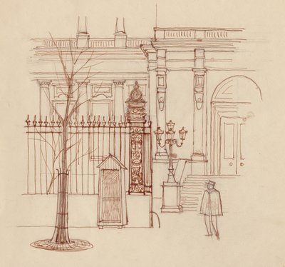 Četník mimo klasickou budovu, Paříž, 1951. od Shirley Markham