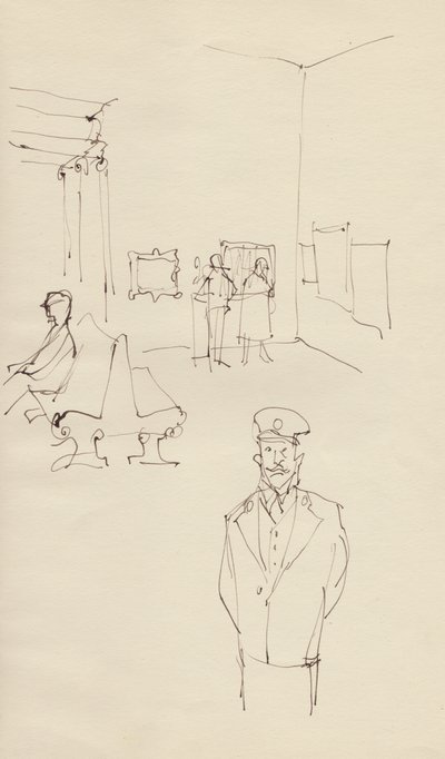 Stráž v umělecké galerii, c1950. od Shirley Markham