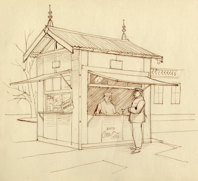 Kiosek s nápoji, Paříž, Francie, c1951. od Shirley Markham