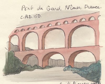 Pont du Gard, 1951. od Shirley Markham