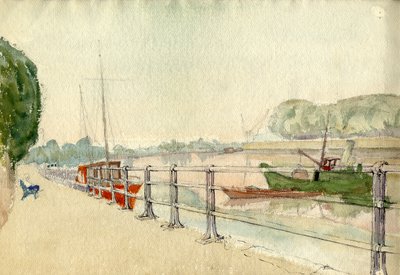 Procházka u řeky, kolem roku 1950. od Shirley Markham