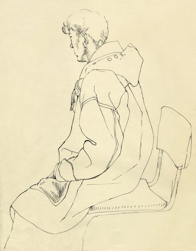 Sedící muž v duffel coat, c1952. od Shirley Markham