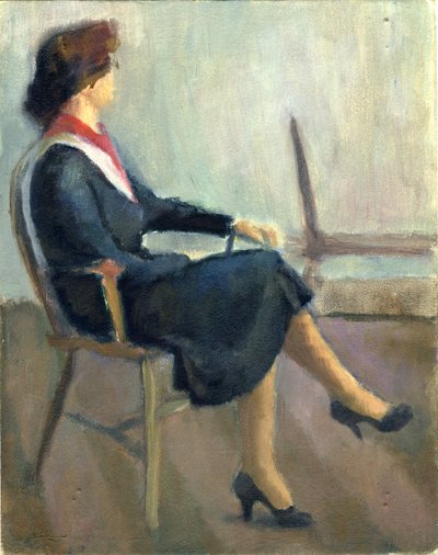 Sedící žena v tmavě modré, 1952. od Shirley Markham
