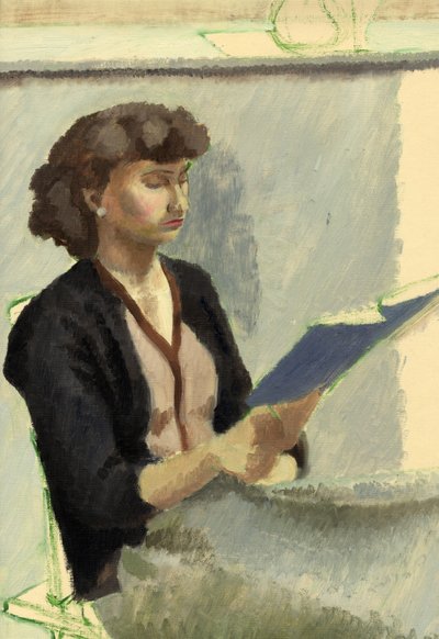 Sedící žena čtení, c1953. od Shirley Markham