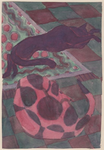 Spící pes a kočka, c1951. od Shirley Markham