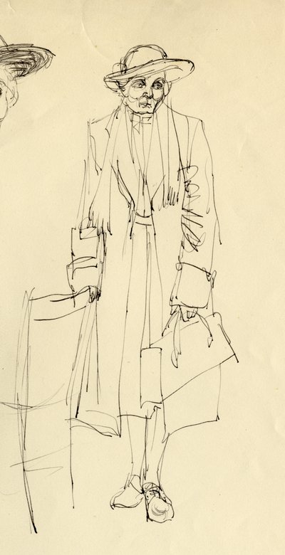 Stojící žena v klobouku, 1953. od Shirley Markham