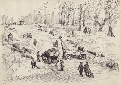 Kácení stromů, c1950. od Shirley Markham
