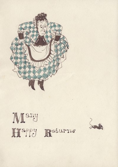 Žena je vyděšená myší, c1950. od Shirley Markham